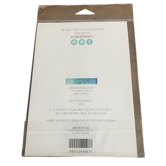 Concord & 9th Dies Deco Stitch Border Model 10566 2019 USA New - Picture 2 of 4